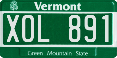 VT license plate XOL891