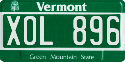 VT license plate XOL896