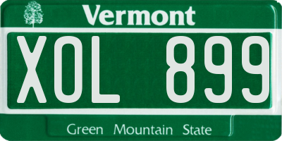 VT license plate XOL899