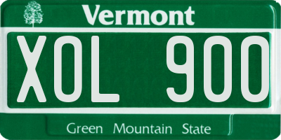VT license plate XOL900