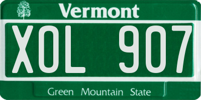 VT license plate XOL907