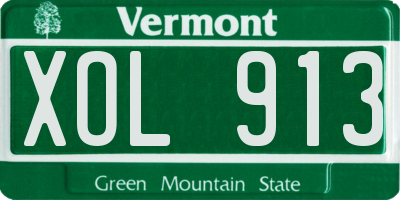 VT license plate XOL913