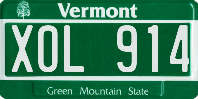 VT license plate XOL914