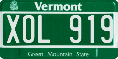 VT license plate XOL919
