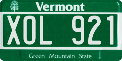 VT license plate XOL921