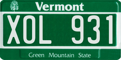 VT license plate XOL931