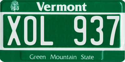 VT license plate XOL937