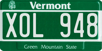 VT license plate XOL948