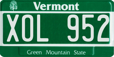 VT license plate XOL952
