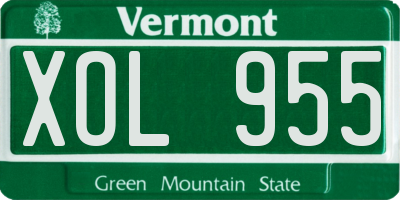 VT license plate XOL955