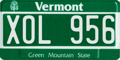 VT license plate XOL956