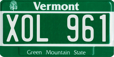 VT license plate XOL961