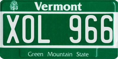 VT license plate XOL966