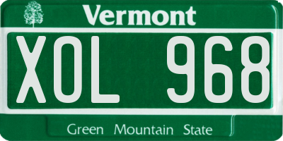 VT license plate XOL968