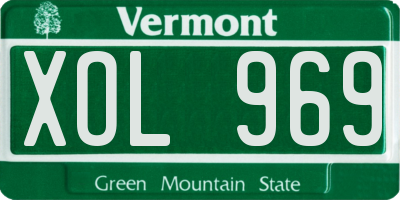 VT license plate XOL969