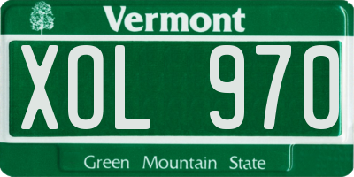VT license plate XOL970