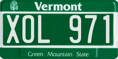 VT license plate XOL971