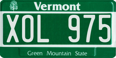 VT license plate XOL975