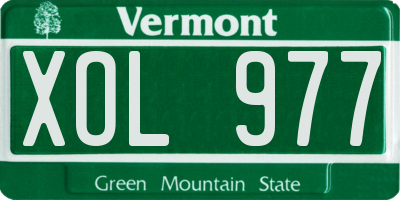VT license plate XOL977