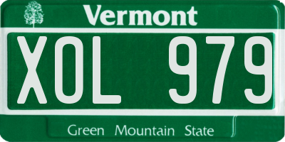 VT license plate XOL979