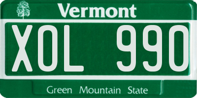 VT license plate XOL990