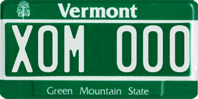 VT license plate XOM000