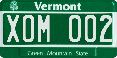 VT license plate XOM002