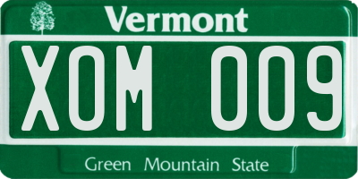 VT license plate XOM009
