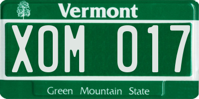 VT license plate XOM017