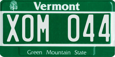 VT license plate XOM044