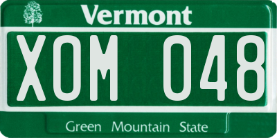 VT license plate XOM048