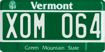 VT license plate XOM064