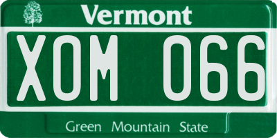 VT license plate XOM066
