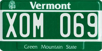 VT license plate XOM069