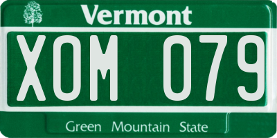VT license plate XOM079