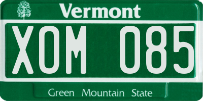 VT license plate XOM085