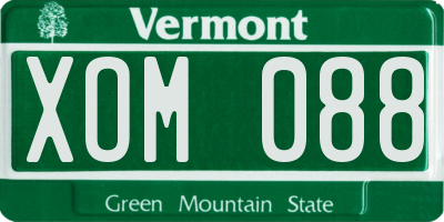 VT license plate XOM088
