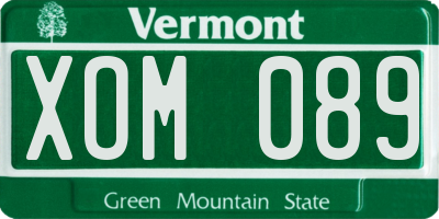 VT license plate XOM089