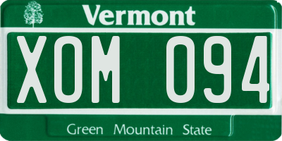 VT license plate XOM094