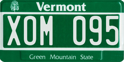 VT license plate XOM095