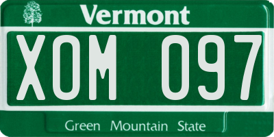 VT license plate XOM097