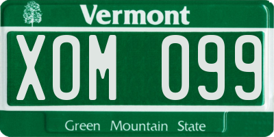 VT license plate XOM099
