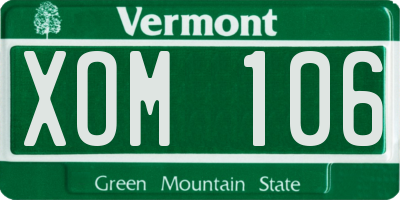 VT license plate XOM106