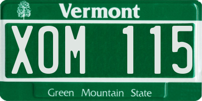 VT license plate XOM115