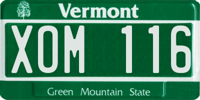 VT license plate XOM116