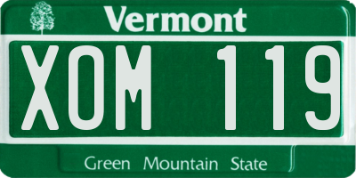 VT license plate XOM119