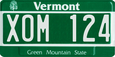 VT license plate XOM124