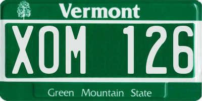 VT license plate XOM126