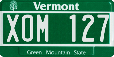 VT license plate XOM127