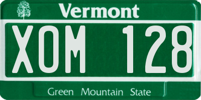 VT license plate XOM128